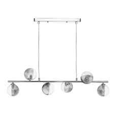 Spiral 6 Light Bar Pendant finished in Polished Chrome With Smoked & Clear Glass (10cm)