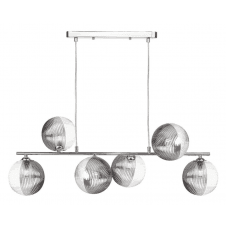 Spiral 6 Light Bar Pendant finished in Polished Chrome With Smoked & Clear Glass (15cm)