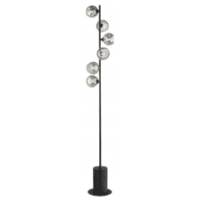 Spiral 6 Light Floor Lamp finished in Matt Black With Smoked Organic Glass