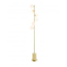 SPIRAL 6 Light Floor Lamp finished in Matt Gold With Opal Glass