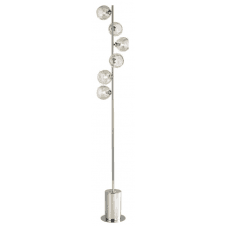 Spiral 6 Light Floor Lamp finished in Polished Chrome With Champagne Organic Glass