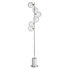 Spiral 6 Light Floor Lamp finished in Polished Chrome With Clear Dimpled Glass
