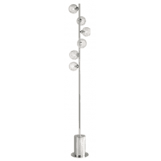 Spiral 6 Light Floor Lamp finished in Polished Chrome With Clear Glass & Inner Wire