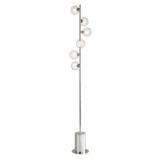 Spiral 6 Light Floor Lamp finished in Polished Chrome With Clear & Opal Glass