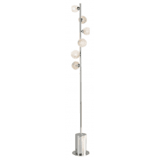 Spiral 6 Light Floor Lamp  Polished Chrome With Dimpled Style Glass