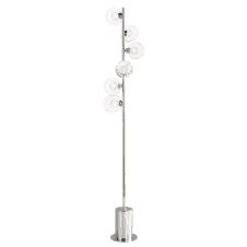Spiral 6 Light Floor Lamp finished in Polished Chrome With Opal & Clear Glass