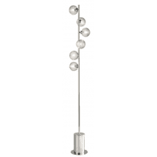Spiral 6 Light Floor Lamp finished in Polished Chrome With Ribbed Glass