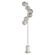 Spiral 6 Light Floor Lamp finished in Polished Chrome With Smoked Dimpled Glass