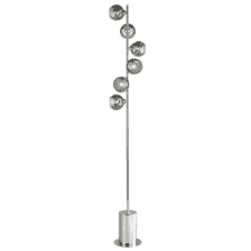 Spiral 6 Light Floor Lamp finished in Polished Chrome With Smoked Organic Glass