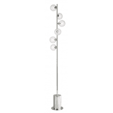 Spiral 6 Light Floor Lamp finished in Polished Chrome With Twisted Closed Glass