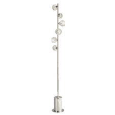 Spiral 6 Light Floor Lamp | Polished Chrome With Twisted Open Glass