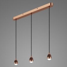 SPL 3 light LED copper ceiling pendant bar suspension