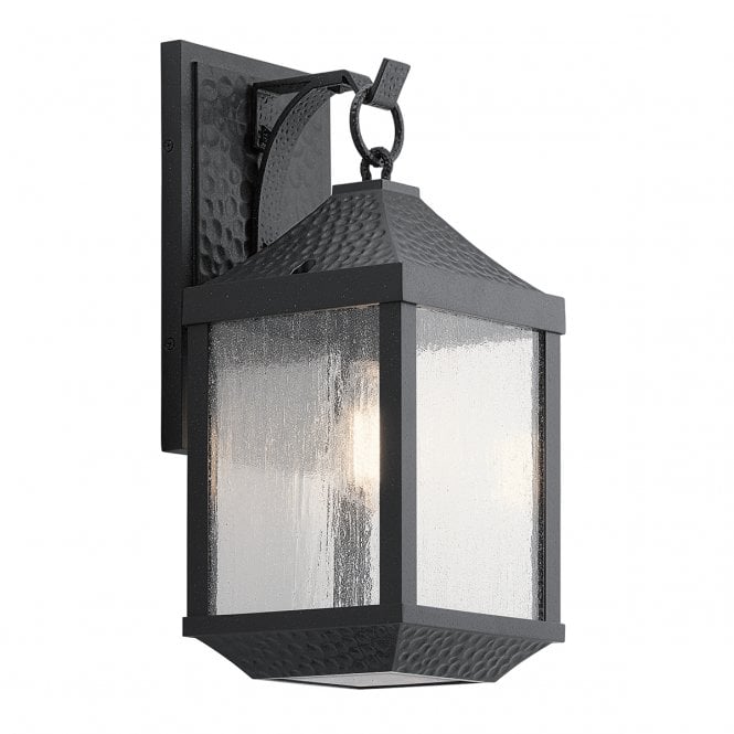 SPRINGFIELD Textured Black Outdoor Wall Lantern - Medium