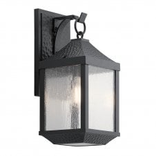 Textured Black Outdoor Wall Lantern