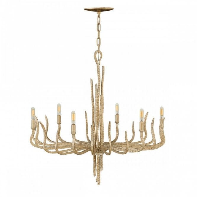 SPYRE 6 light hammered champagne gold chandelier