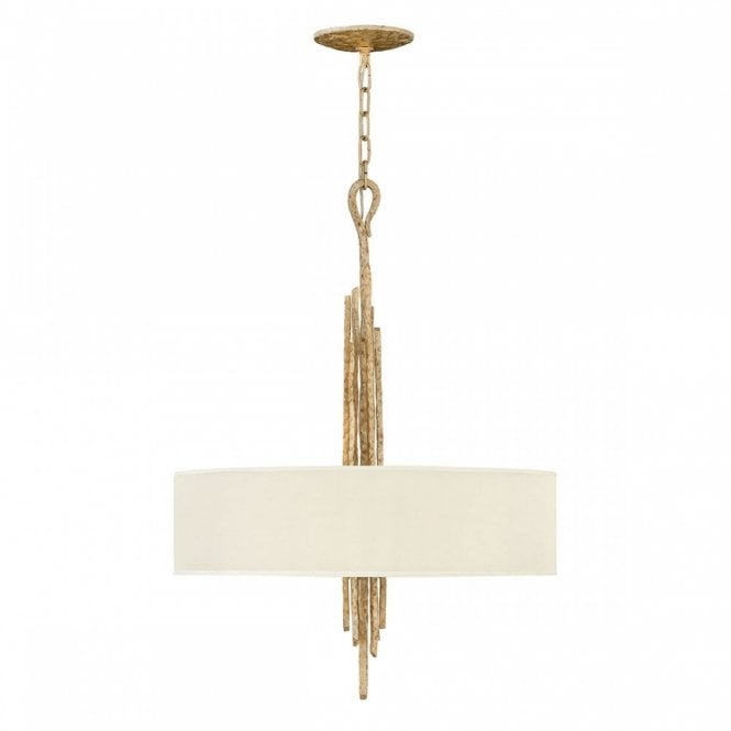 SPYRE 6 light hammered champagne gold drum pendant