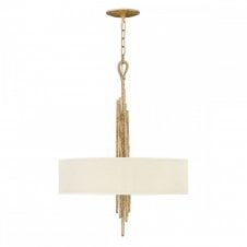 SPYRE 6 light hammered champagne gold drum pendant