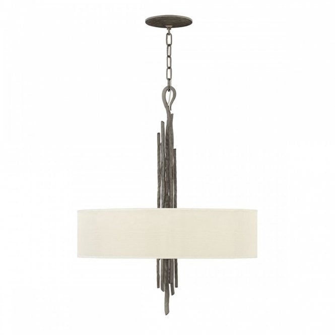 SPYRE 6 light hammered metallic matte bronze pendant with surround shade