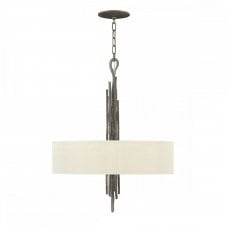 SPYRE 6 light hammered metallic matte bronze pendant with surround shade