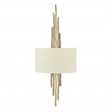 SPYRE hammered effect champagne gold wall light with shade