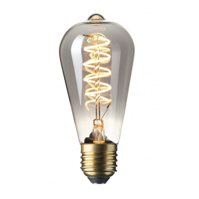 SQUIRREL CAGE LED filament bulb with titanium finish glass (dimmable)