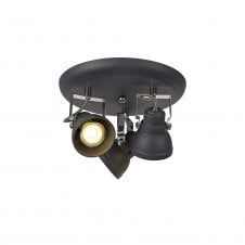 STAGE 3 Light Spotlight Plate Matt Grey/Polished Chrome