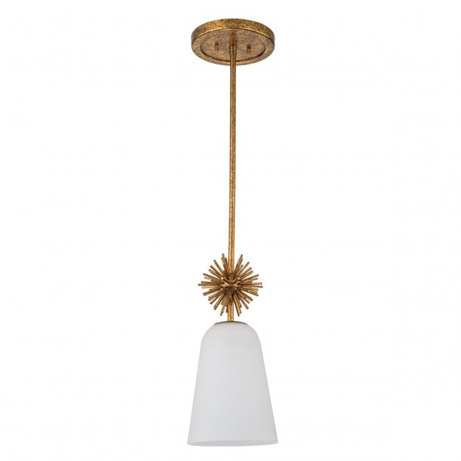 Staring Pendant - Distressed Gold & Opal Glass