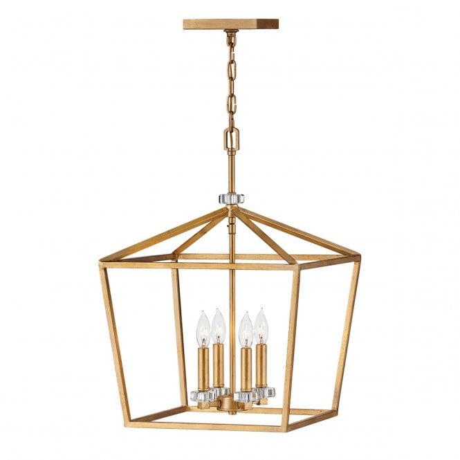 STINSON 4 Light Large Pendant/ Semi-Flush in Brass Finish