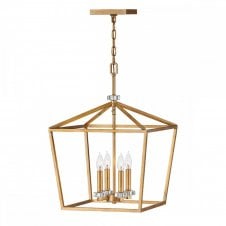 STINSON 4 Light Large Pendant/ Semi-Flush in Brass Finish