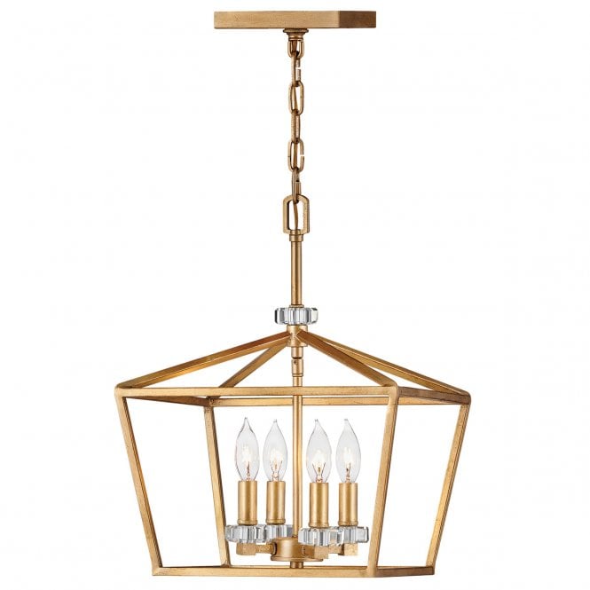 STINSON 4 Light Medium Pendant/ Semi-Flush in Brass Finish