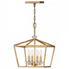 STINSON 4 Light Medium Pendant/ Semi-Flush in Brass Finish