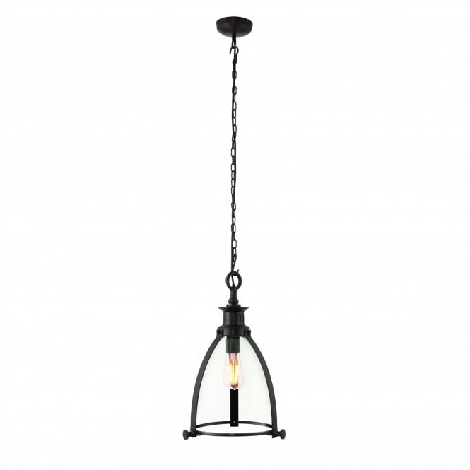STORNI aged bronze industrial style ceiling pendant light (large)