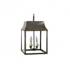 STRATHMORE Large traditional antique brass hanging lantern