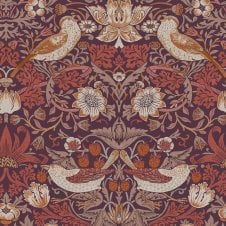 Strawberry Thief Plum Purple Wallpaper