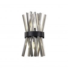 STRAWS 2 Light E14 | Wall Light | Matt Black and Smoke Glass