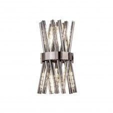 STRAWS 2 Light Wall Light in Polished Nickel with Smoke Glass Rods