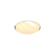 STRIATION 12W LED Flush Ceiling Light Polished Chrome with Opal White Wave Decorated Shade with 3 year warranty