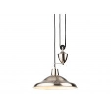 brushed steel rise and fall pendant