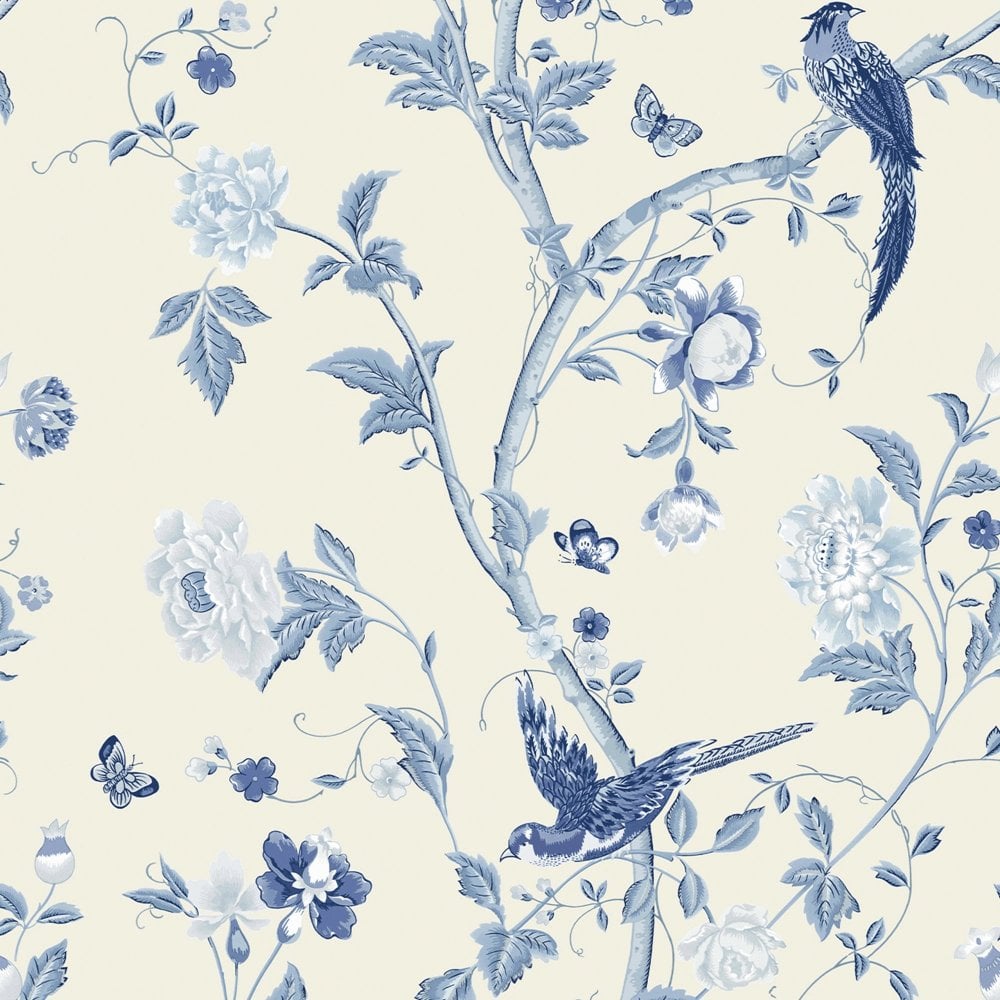 Royal Blue Patterned Wallpaper Berkley Navy Floral Metallic Wall Paper