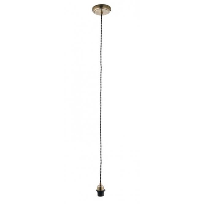 SUSPENSION Antique Brass | Black Braided Cable | Class 2 | Takes a Shade