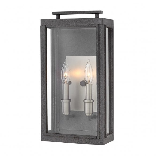 SUTCLIFFE 2 Light Wall Lantern - Aged Zinc