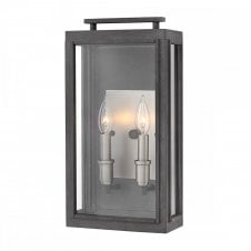 SUTCLIFFE 2 Light Wall Lantern - Aged Zinc