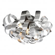 matte black flush ceiling light with aluminium ribbons
