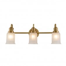 3 Light Bathroom Wall Light in Brushed Brass