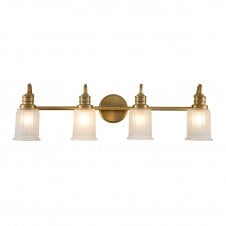 4 Light Bathroom Wall Light in Brushed Brass