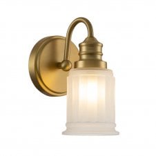 Bathroom Wall Light in Brushed Brass