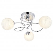 SWIRL Flush Ceiling Light in Chrome with Confetti Glass
