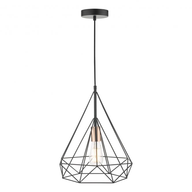 SWORD Geometric Ceiling Pendant in Black and Copper