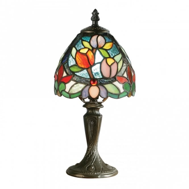 SYLVETE small Tiffany table lamp, floral pattern