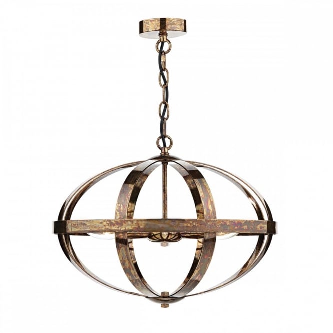 Symbol 3 Light Dappled Copper Pendant